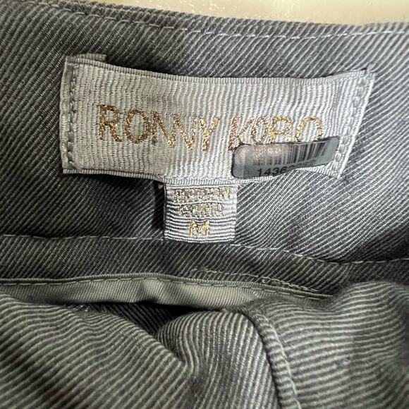 Ronny Kobo Chuck Pants Medium High Waist Wide Leg Cargo Trouser Gray Suiting - Picture 7 of 11
